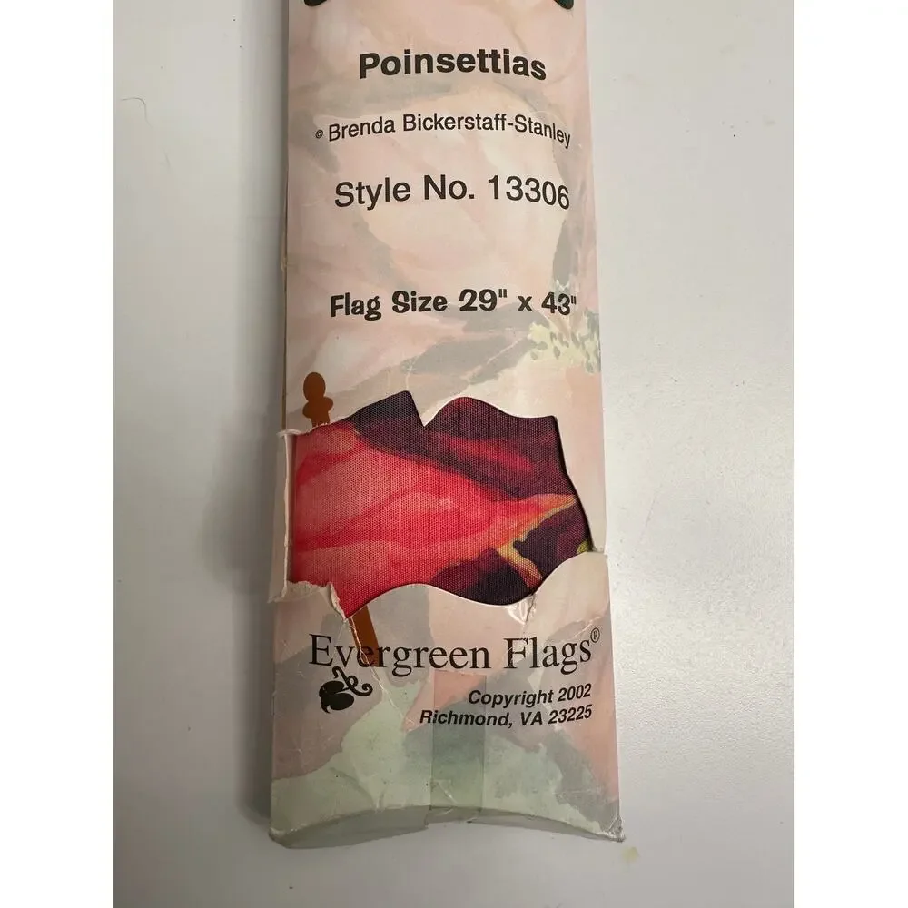 Evergreen Flags Poinsettia Outdoor Flag in Package 29